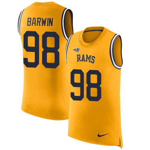 Nike Rams #98 Connor Barwin Gold Men's Stitched NFL Limited Rush Tank Top Jersey